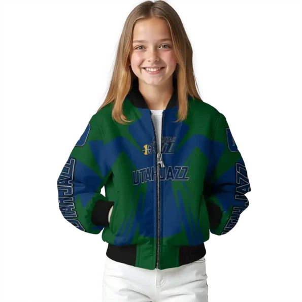 customized utah jazz spider mark navy bomber jacket top rated