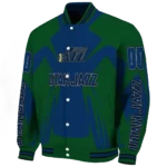 customized utah jazz spider mark navy varsity jacket best selling.webp