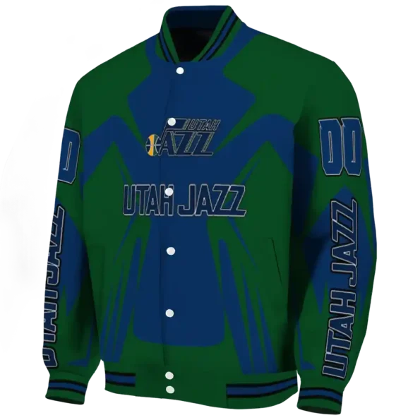 customized utah jazz spider mark navy varsity jacket best selling.webp