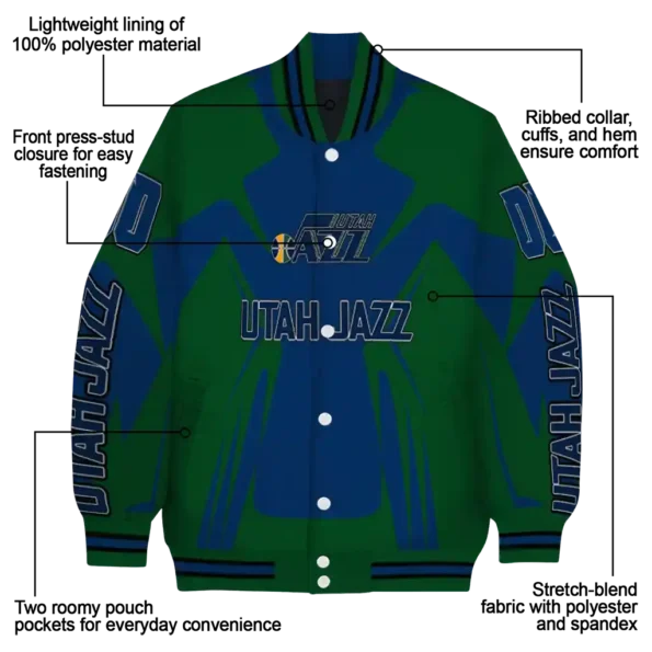 customized utah jazz spider mark navy varsity jacket new arrival.webp