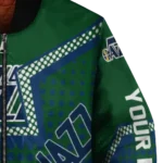 customized utah jazz star burst navy bomber jacket best selling