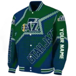 customized utah jazz star burst navy varsity jacket best selling.webp