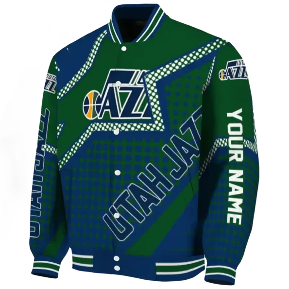 customized utah jazz star burst navy varsity jacket best selling.webp