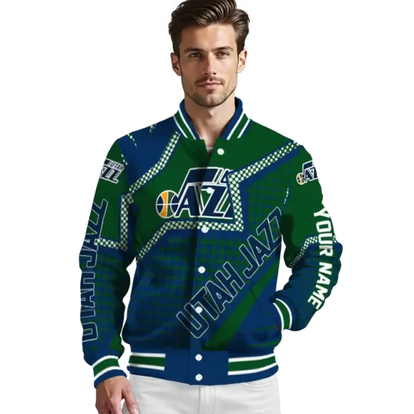 customized utah jazz star burst navy varsity jacket high quality.webp