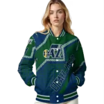 customized utah jazz star burst navy varsity jacket best selling.webp