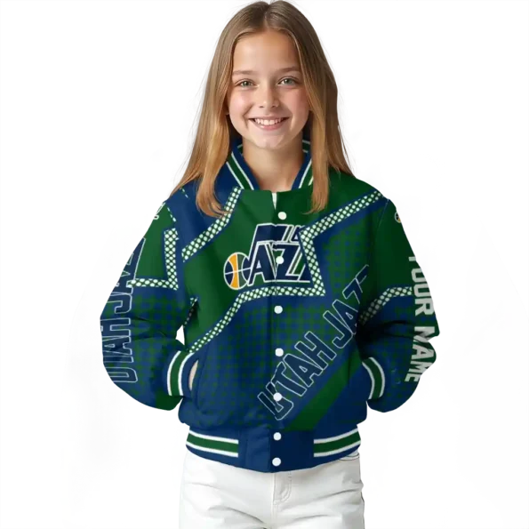 customized utah jazz star burst navy varsity jacket top rated.webp