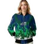 customized utah jazz winged blaze navy white bomber jacket best selling