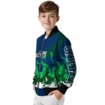 customized utah jazz winged blaze navy white bomber jacket best selling
