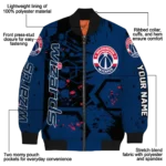 customized washington wizards hexagon cluster blue black bomber jacket best selling