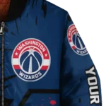 customized washington wizards hexagon cluster blue black bomber jacket best selling