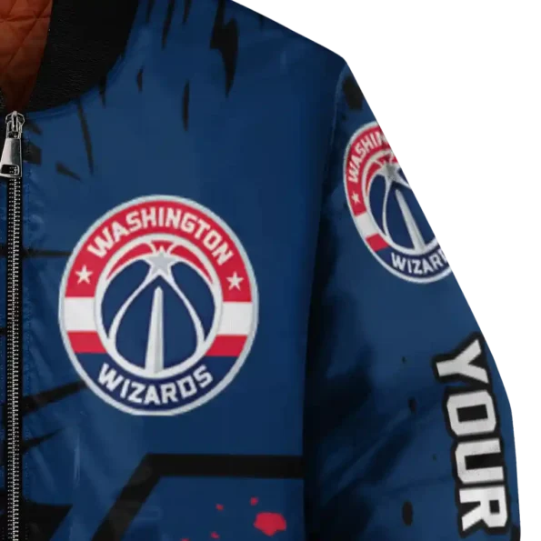 customized washington wizards hexagon cluster blue black bomber jacket premium grade