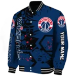 customized washington wizards hexagon cluster blue black varsity jacket best selling.webp