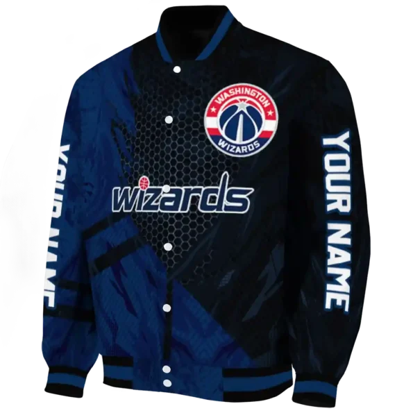 customized washington wizards hexagon mesh blue black varsity jacket best selling.webp