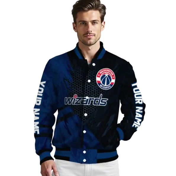 customized washington wizards hexagon mesh blue black varsity jacket high quality.webp