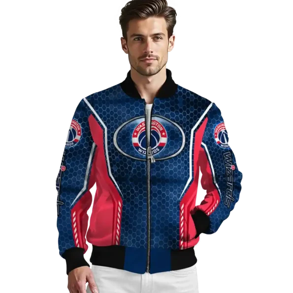 customized washington wizards power plate blue bomber jacket high quality
