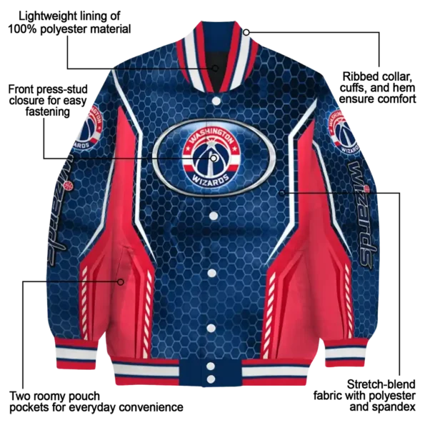 customized washington wizards power plate blue varsity jacket new arrival.webp