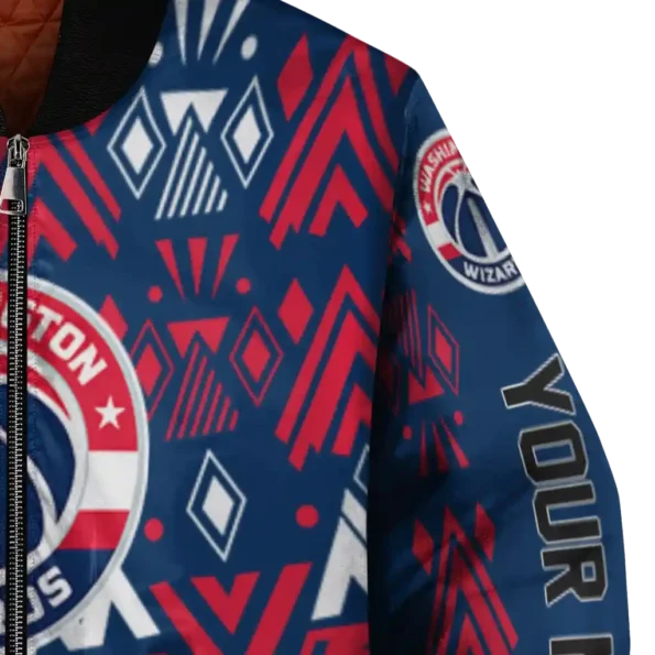 customized washington wizards pyramid shapes blue bomber jacket premium grade