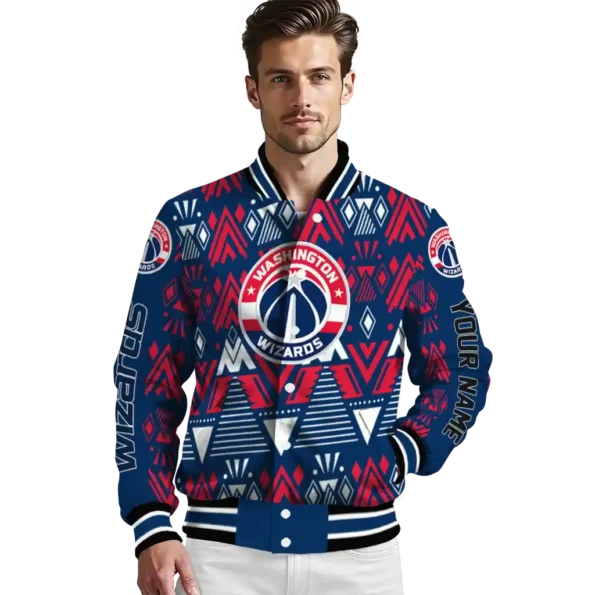 customized washington wizards pyramid shapes blue varsity jacket high quality.webp