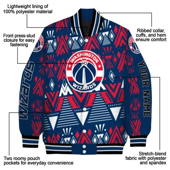 customized washington wizards pyramid shapes blue varsity jacket new arrival.webp