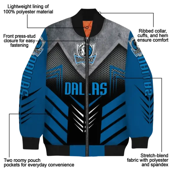 dallas mavericks arrow layer blue black bomber jacket new arrival