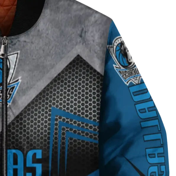 dallas mavericks arrow layer blue black bomber jacket premium grade