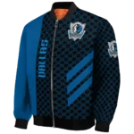 dallas mavericks triple side stripes blue black bomber jacket best selling