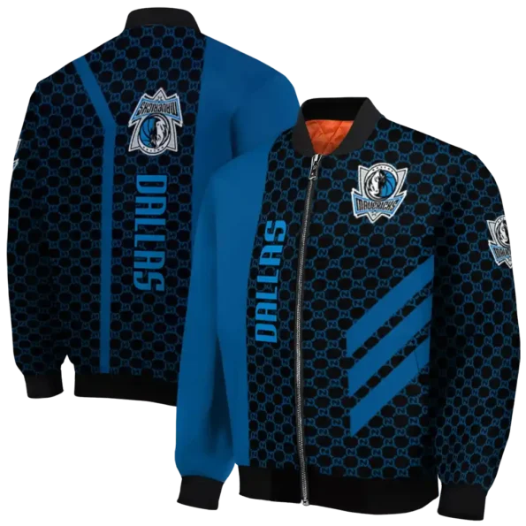 dallas mavericks triple side stripes blue black bomber jacket fashion forward
