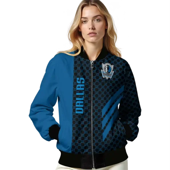 dallas mavericks triple side stripes blue black bomber jacket latest model