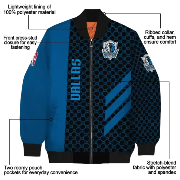 dallas mavericks triple side stripes blue black bomber jacket new arrival