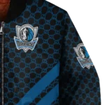 dallas mavericks triple side stripes blue black bomber jacket best selling