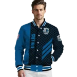 dallas mavericks triple side stripes blue black varsity jacket best selling.webp