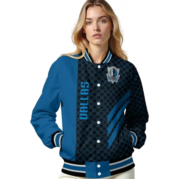 dallas mavericks triple side stripes blue black varsity jacket latest model.webp