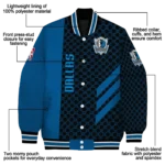 dallas mavericks triple side stripes blue black varsity jacket best selling.webp