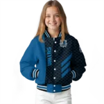 dallas mavericks triple side stripes blue black varsity jacket best selling.webp