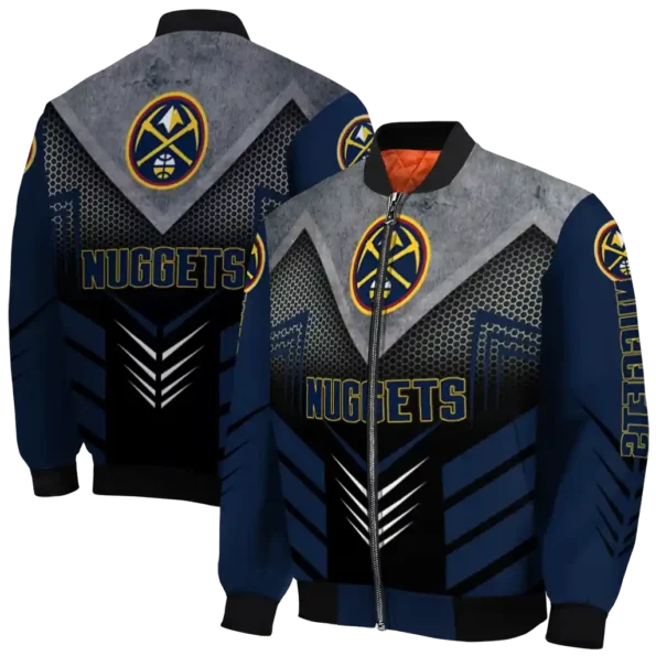 denver nuggets arrow layer blue black bomber jacket fashion forward