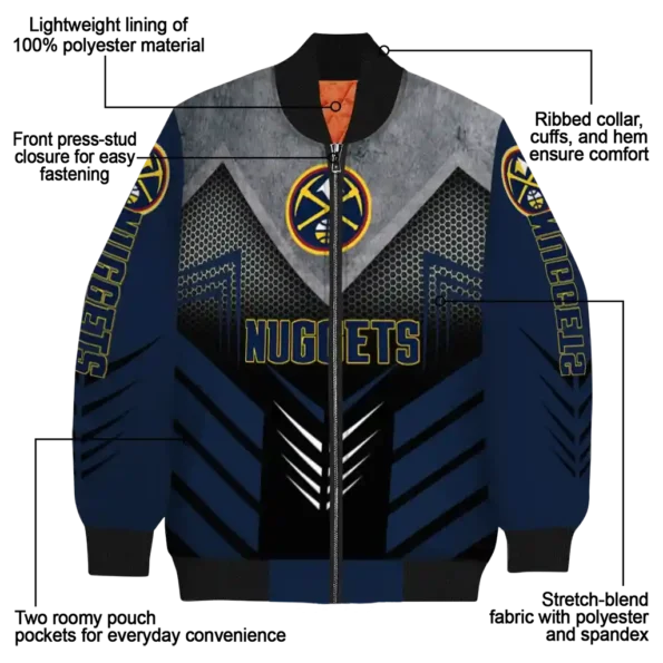 denver nuggets arrow layer blue black bomber jacket new arrival