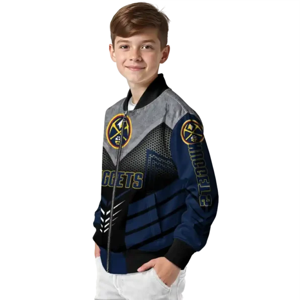 denver nuggets arrow layer blue black bomber jacket trendy