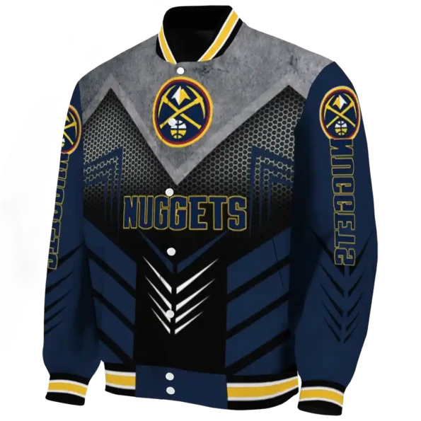 denver nuggets arrow layer blue black varsity jacket best selling.webp