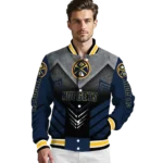 denver nuggets arrow layer blue black varsity jacket best selling.webp