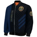 denver nuggets triple side stripes blue black bomber jacket best selling