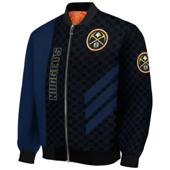 denver nuggets triple side stripes blue black bomber jacket best selling