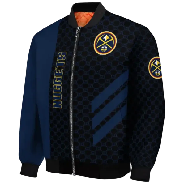 denver nuggets triple side stripes blue black bomber jacket best selling