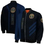 denver nuggets triple side stripes blue black bomber jacket best selling