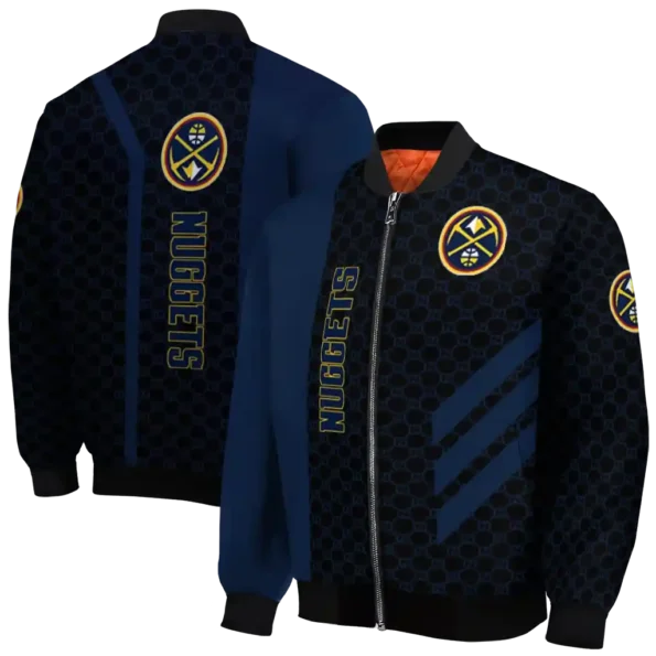 denver nuggets triple side stripes blue black bomber jacket fashion forward