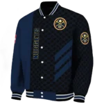 denver nuggets triple side stripes blue black varsity jacket best selling.webp