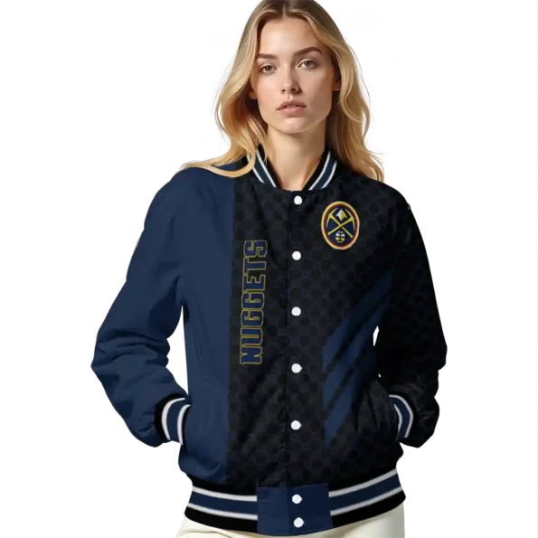 denver nuggets triple side stripes blue black varsity jacket latest model.webp