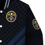 denver nuggets triple side stripes blue black varsity jacket best selling.webp