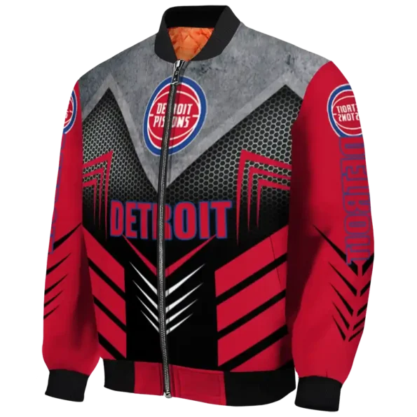detroit pistons arrow layer red black bomber jacket best selling