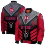detroit pistons arrow layer red black bomber jacket best selling