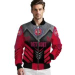 detroit pistons arrow layer red black bomber jacket best selling
